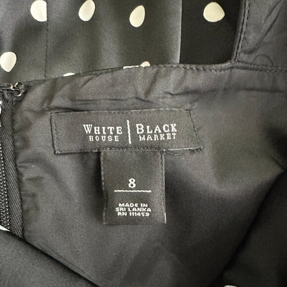 2/$30 White House Black Market Polkadot Cutout Satin Sheath Dress 8 #A0740 - Picture 5 of 8